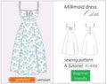 Updated Milkmaid dress pattern Odette, corset dress sewing pattern sundress, maxi summer dress pattern for women - PDF download, XS - XXXL