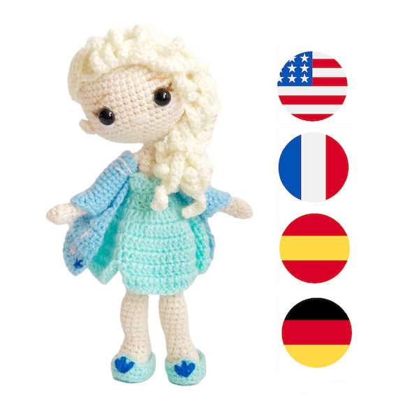 Amigurumi pattern Snow princess crochet doll pattern PDF