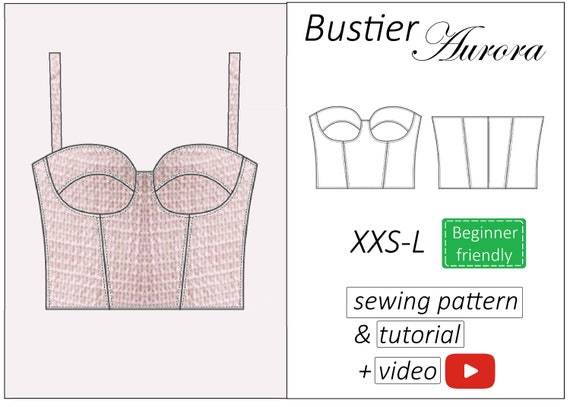 Bustier pattern, bustier top corset sewing pattern PDF - instant download