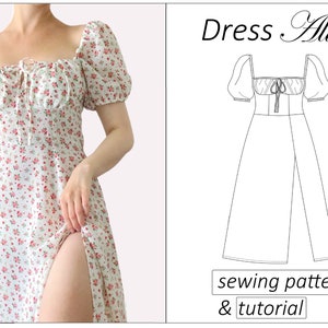 Dress Pattern, Milkmaid Dress Sewing Pattern PDF Puff Sleeves Cottage ...