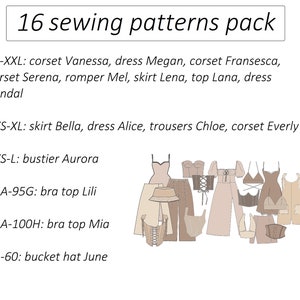 16 Patterns: Crop Top Pattern, Bustier Pattern, Milkmaid Dress Pattern ...