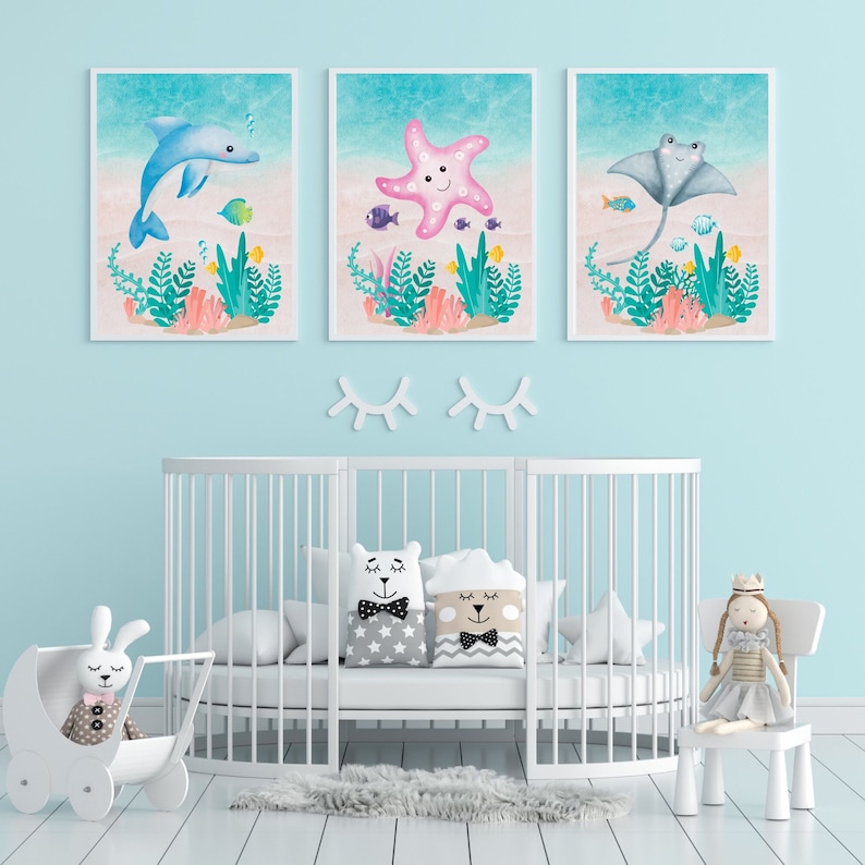 Printable Under the Sea Ocean Theme Nursery Prints Digital Etsy