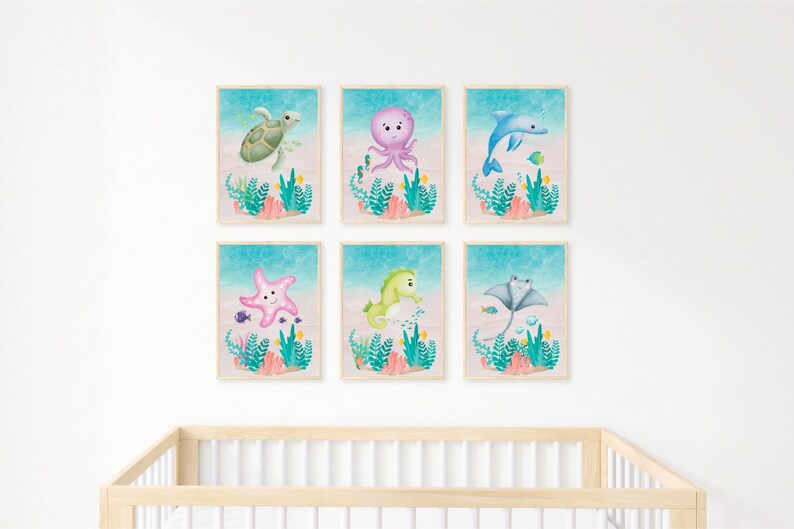 Printable Under the Sea Ocean Theme Nursery Prints Digital Etsy