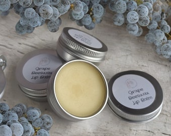Grape Flavoured Beeswax Lip Balm Tin Made With Shea Butter And Sweet Almond Oil