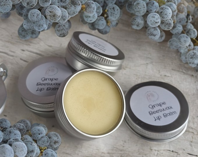 Grape Flavoured Beeswax Lip Balm Tin Made With Shea Butter And Sweet Almond Oil