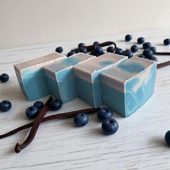 Blueberry and Vanilla Goats Milk Soap with Shea Butter