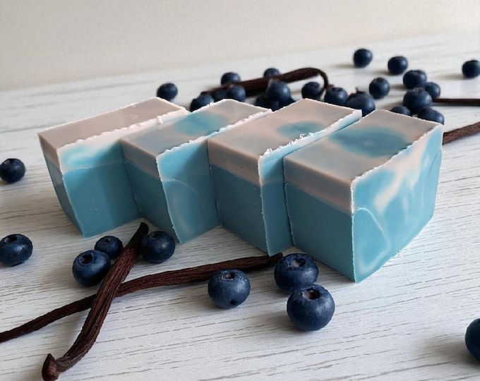 Blueberry and Vanilla Goats Milk Soap with Shea Butter