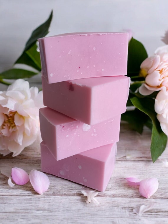 Pink Peony Scented Goats Milk Soap: Handcrafted Shea Butter Artisan Soap