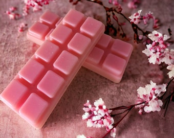 Cherry Blossom Wax Melt Snap Bar Hand Poured with Soy Wax, Vegan Home Gift