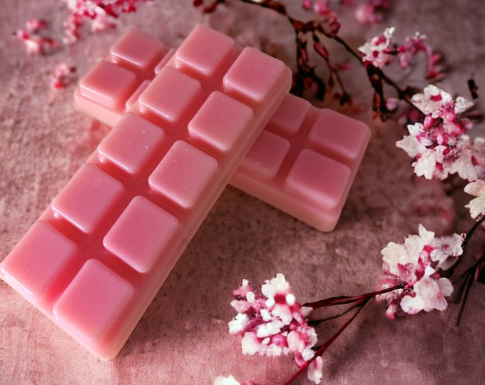 Cherry Blossom Wax Melt Snap Bar Hand Poured with Soy Wax, Vegan Home Gift