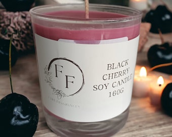 Black Cherry Scented Soy Candle: Fruity Home Fragrance