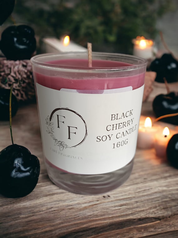 Black Cherry Scented Soy Candle: Fruity Home Fragrance