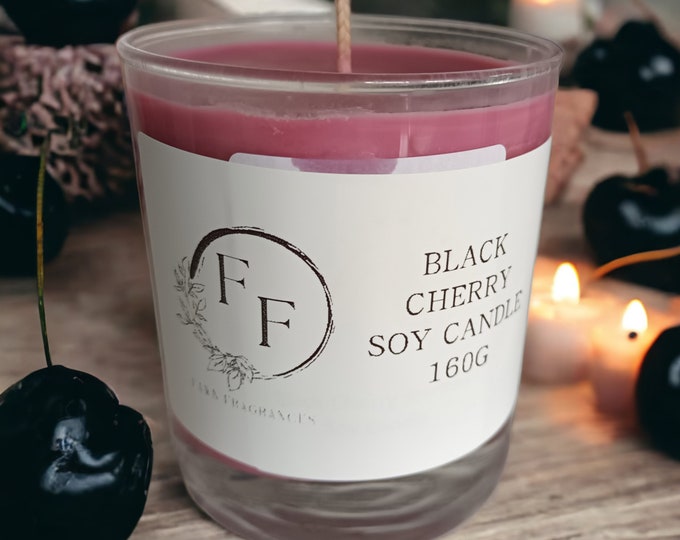 Black Cherry Scented Soy Candle: Fruity Home Fragrance