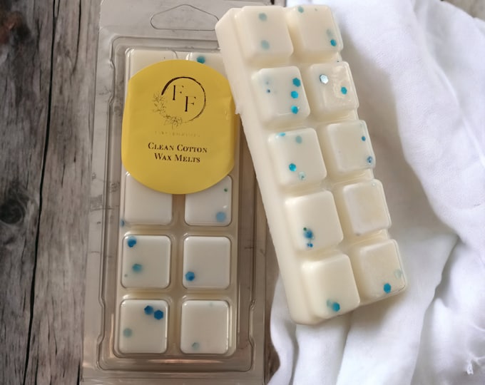 Clean Cotton Wax Melt Snap Bar: Coconut Rapeseed Wax, Fresh Linen Scent
