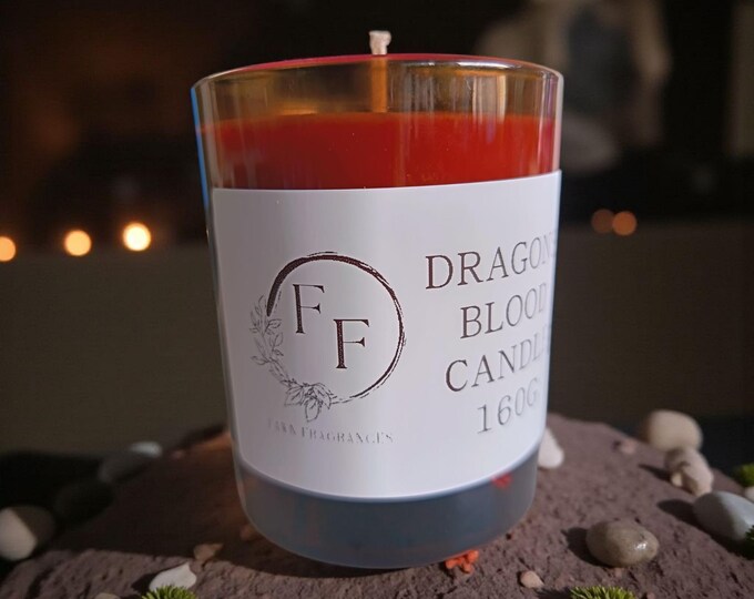 Dragons Blood Candle, Scented Red Soy Candle Handpoured in UK