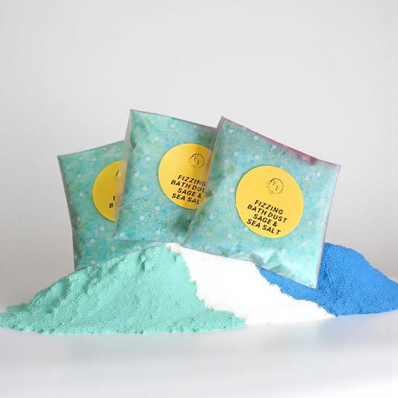 Bath Dust Sage and Sea Salt Fizzing Bath Powder