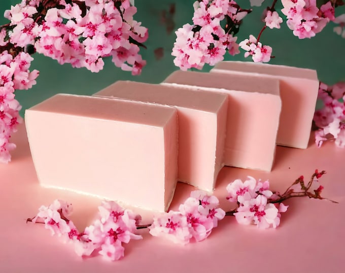 Cherry Blossom Goats Milk Soap, Floral Scented Handmade Soap
