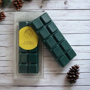 Winter Pine Wax Melt Snap Bar Hand Poured with Soy Wax, Vegan Home Gift Idea for Stocking Filler