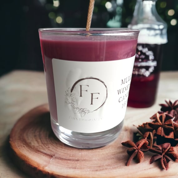 Mulled Wine Christmas Candle: Hand Poured Soy Wax, Festive Home Fragrance
