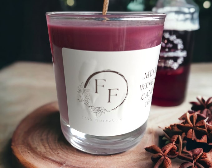 Mulled Wine Christmas Candle: Hand Poured Soy Wax, Festive Home Fragrance
