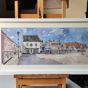 Framlingham Market Hill. Original watercolour painting