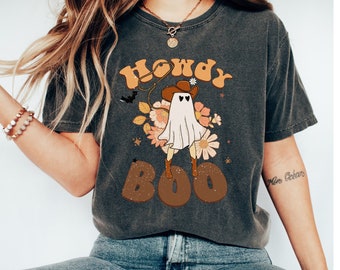 Comfort Colors Howdy Pumpkin Shirt Western Halloween TShirt Cowgirl Party Tee Retro Vintage Pumpkin T-Shirt Cute Fall T Shirt Gift for Her