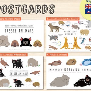 Tasmaanse en Australische dieren! Briefkaart (Verzending vanuit Nederland)