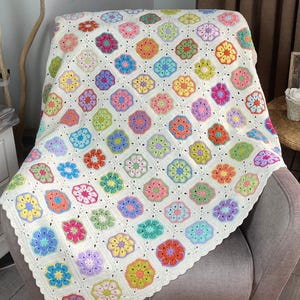 Häkeldecke: Afrikanische Blumen Motiv Decke, Baumwolle Baby Decke