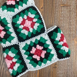Handmade Granny Square Crochet Balaclava: Wool Knit Ski Mask