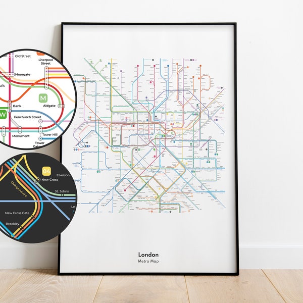 London Underground Poster | London Metro Map Poster | London Subway | London Gift | London Poster | London Printable | London Tube