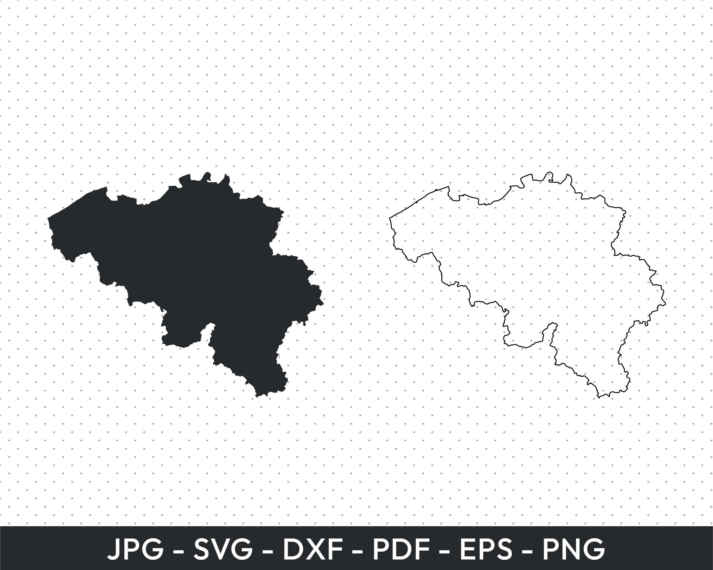 Belgium Map Svg Png Pdf Dxf Eps Belgium Print Belgium - Etsy