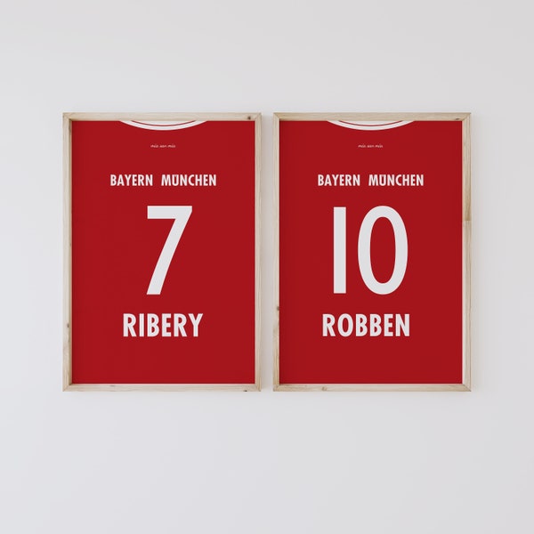 Set of 2 Ribery Robben Poster | Frank Ribery Poster | Arjen Robben Poster | Munich Poster | Sports Poster | Soccer Wall Art