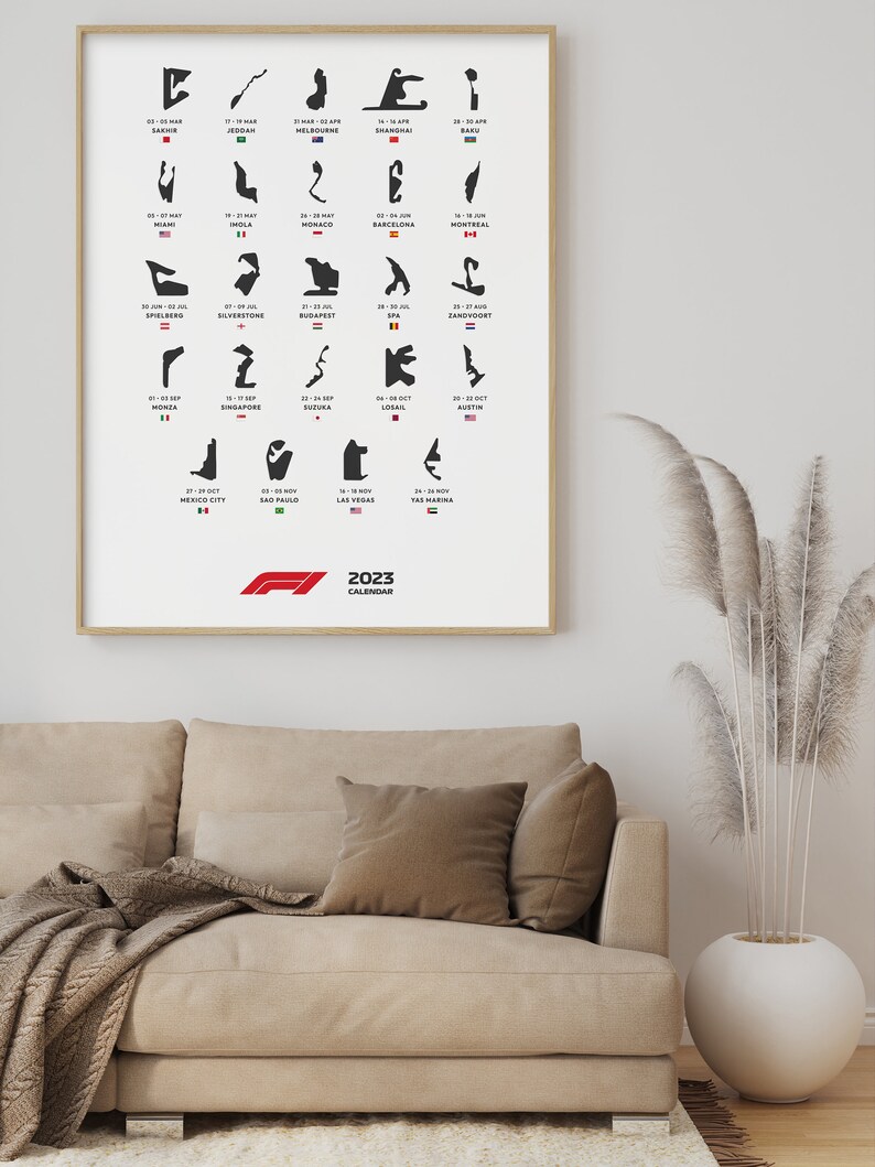 Formule 1 2023 Kalender Schema Formule 1 2023 F1 Race Etsy België