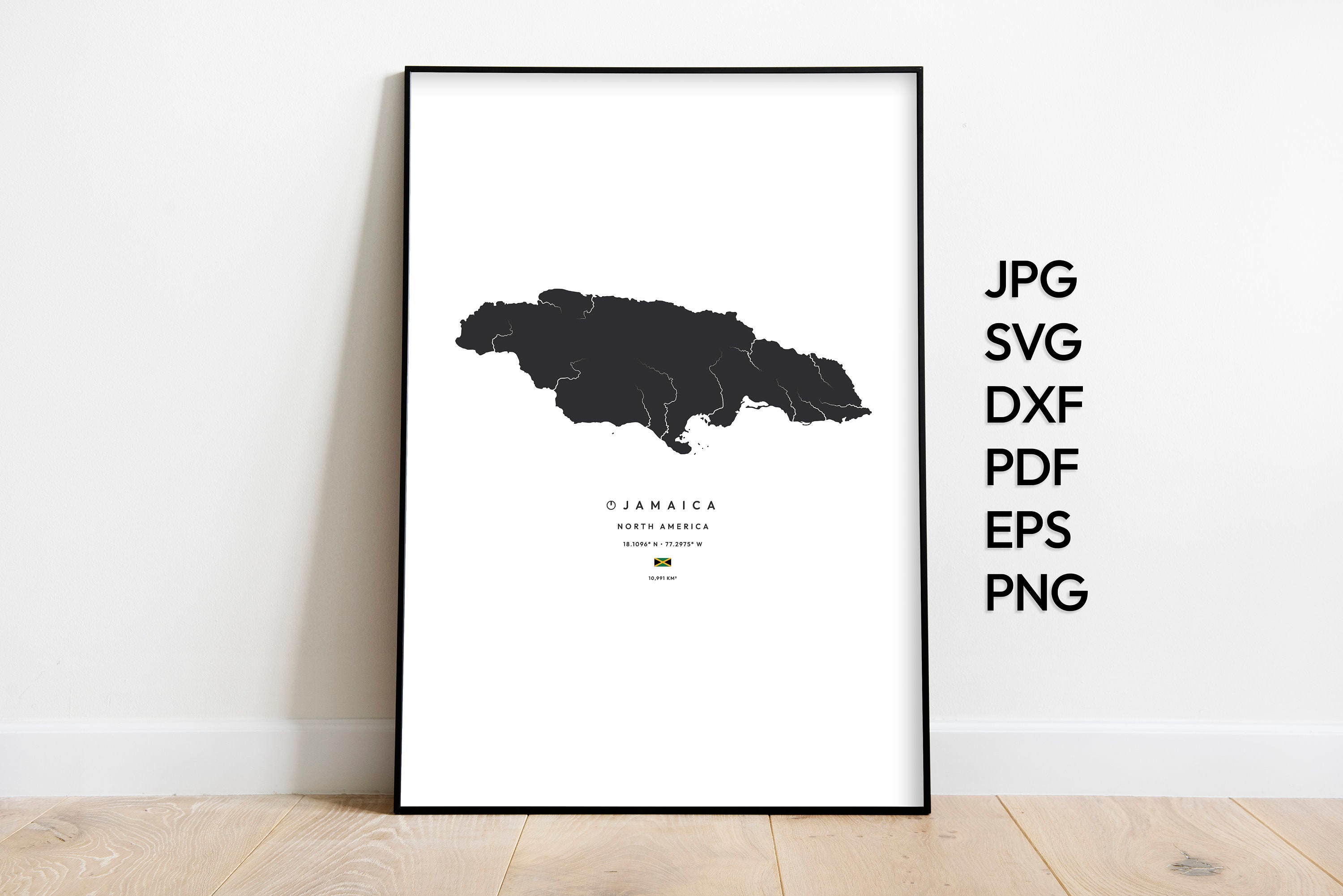 Jamaica Map Svg Png Pdf Dxf Eps Jamaica Print Jamaica Vector File ...