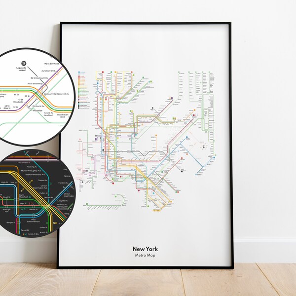 New York Metro Map Poster | New York City Subway | New York Gift | New York Poster | New York Printable