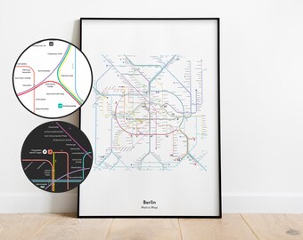 Berlin Metro Map Poster | Berlin U-Bahn | Berlin S-Bahn Netzplan | Berlin Gift | Berlin Poster | Berlin Printable