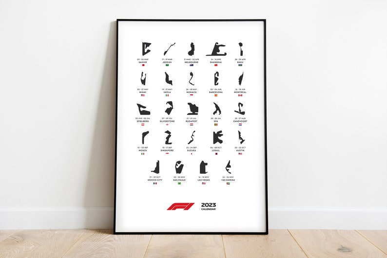 Formule 1 2023 Kalender Schema Formule 1 2023 F1 Race Etsy België
