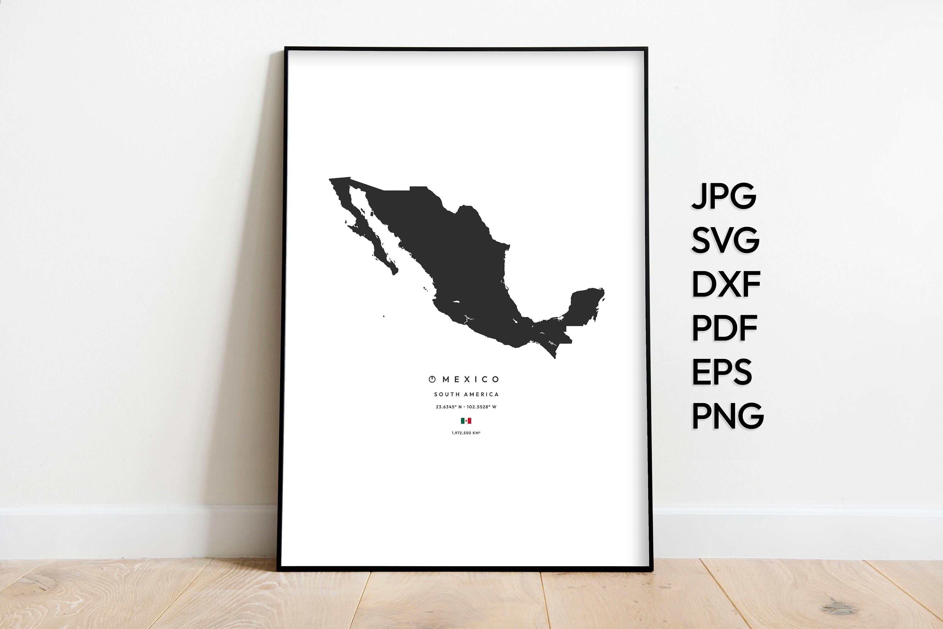 Mexico Map Svg Png Pdf Dxf Eps Mexico Print Mexico Vector - Etsy