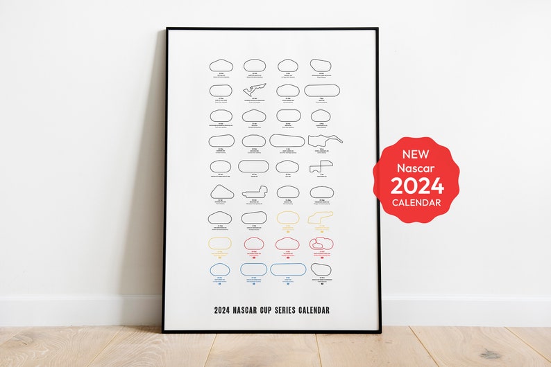 Nascar 2024 Calendar Nascar 2024 Schedule Racing Calendar Racing Poster