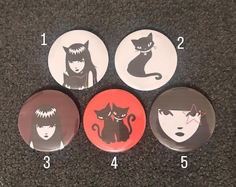 Emily the strange button pins