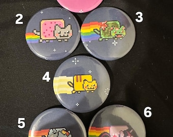 Nyan cat button pins