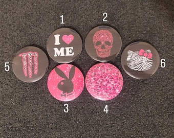 Trashy Y2K Mcbling button pins