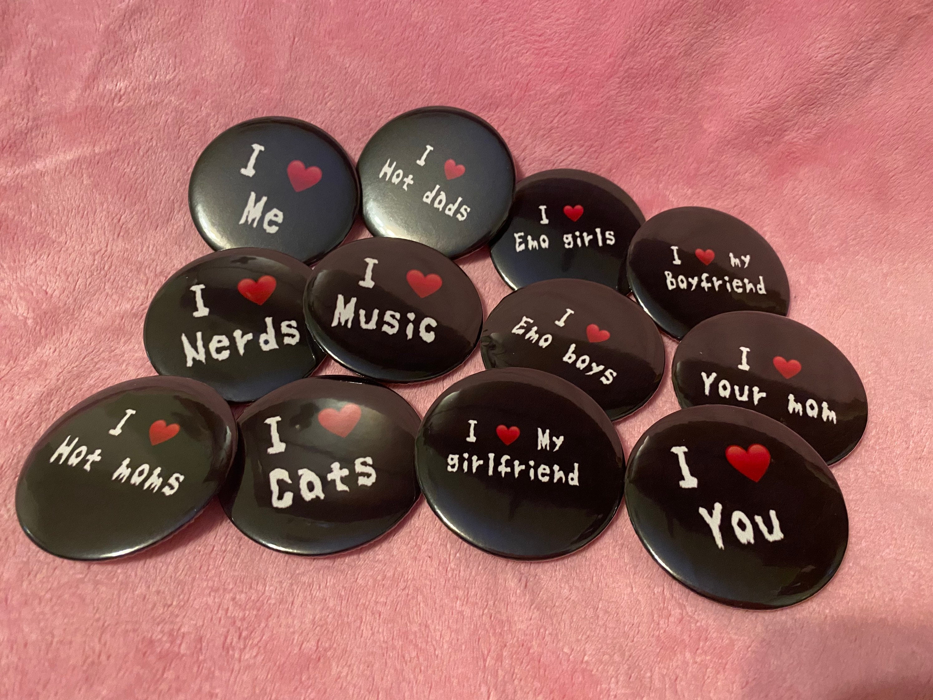 Emo Buttons & Pins, Unique Designs