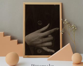 Alfred Stieglitz Digital Poster Georgia O'Keeffe Hand on Old Coat, Dark Academia Photography, 1920s Vintage American Picture Print Gift