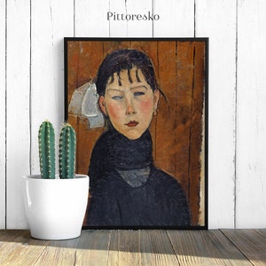 Portrait of a Woman Amedeo Modigliani Art Print, Modigliani Wall Art, Granny Chic Home Decor, Vintage Italian Painting, DOWNLOAD