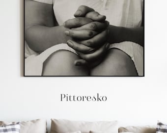 Digital Print - Photo by Alfred Stieglitz of Georgia O'Keeffe's Hands, 1930s Vintage American Photography Poster, Contemporary Wall Art Gift