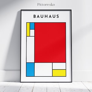 Digital Bauhaus Poster Perfect as Art Lover Gift, Modern Geometric Art Print, Abstract Painting Large Wall Art, DOWNLOAD