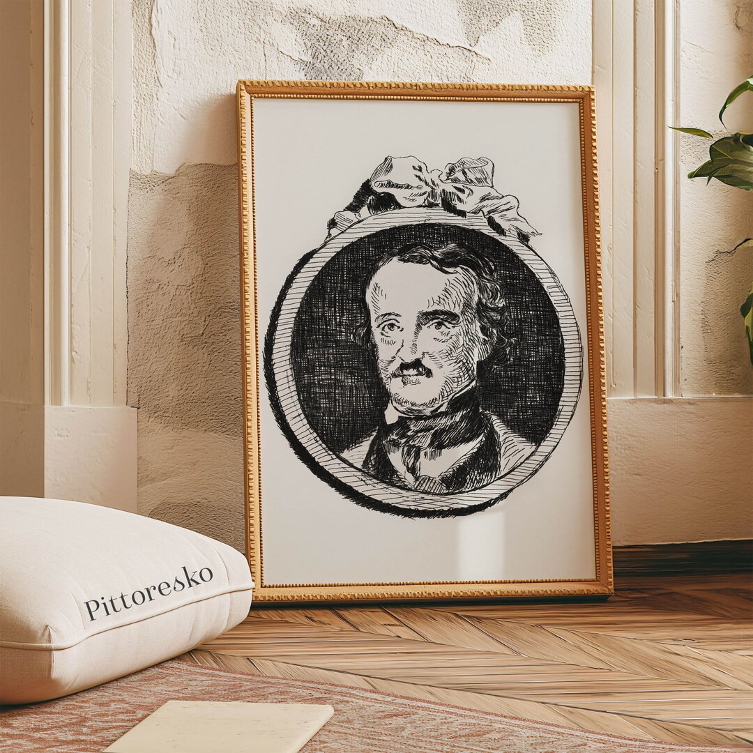 Gothic Art Print Edgar Allan Poe Portrait by Edouard Manet, Manet Wall ...
