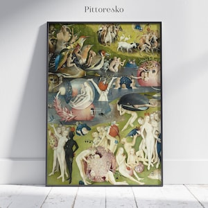 Hieronymus Bosch Garden of Earthly Delights Detail Digital Print, Bosch Printable Wall Art, Vintage Medieval Poster, Renaissance Home Decor