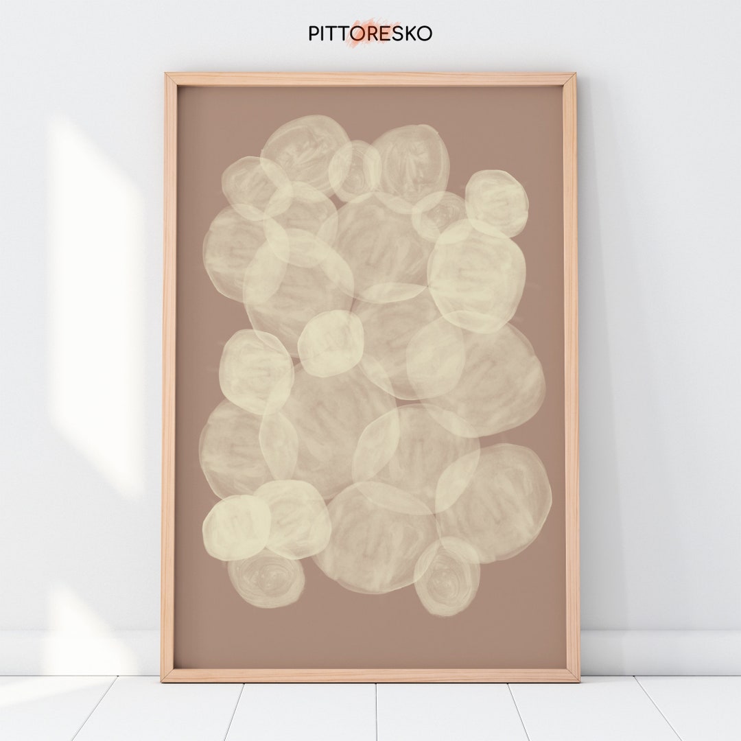 Neutral Boho Wabi Sabi Abstract Watercolor Wall Art, Earth Tones ...